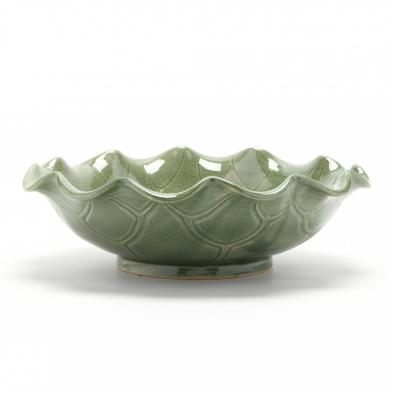 a-japanese-celadon-lotus-leaf-punch-bowl
