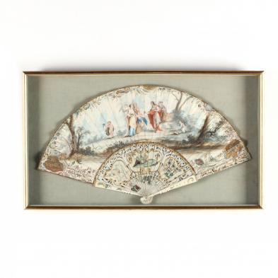 antique-lady-s-painted-fan-in-shadowbox-frame