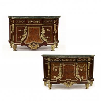 near-pair-of-french-empire-style-marble-top-ormolu-mounted-and-inlaid-commodes