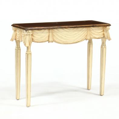 contemporary-faux-draped-console-table