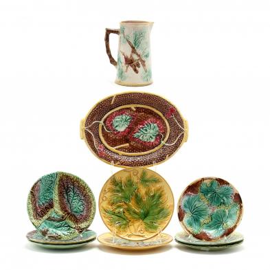 an-assortment-of-majolica-ten-pieces