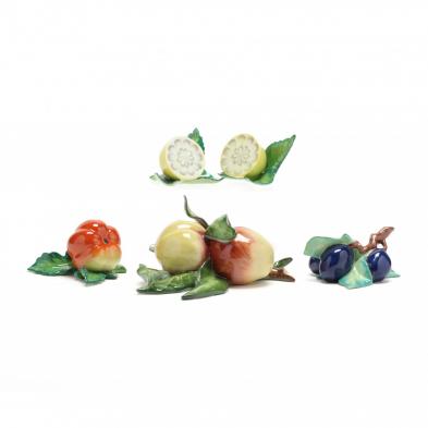 a-group-of-decorative-herend-porcelain-in-the-form-of-fruit