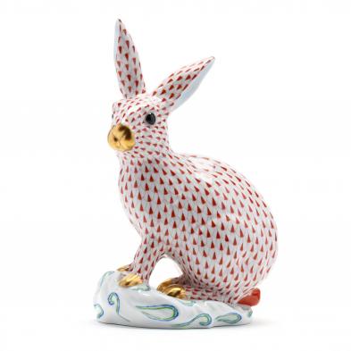 a-large-rust-fishnet-herend-rabbit