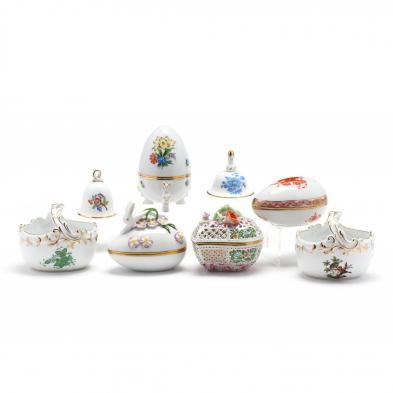 eight-herend-porcelain-decorative-accessories