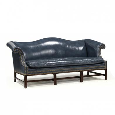 hancock-moore-chippendale-style-leather-upholstered-sofa