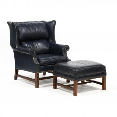 kenyon-chippendale-style-leather-upholstered-easy-chair-and-ottoman