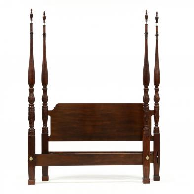 henredon-queen-size-federal-style-carved-mahogany-tall-post-bed-with-tester