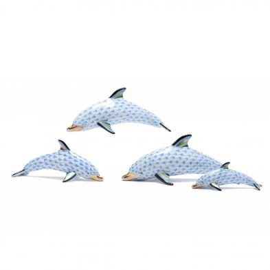 four-herend-porcelain-fishnet-dolphins