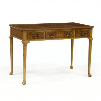 baker-queen-anne-style-burlwood-writing-table