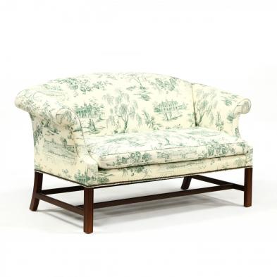baker-chippendale-style-upholstered-settee