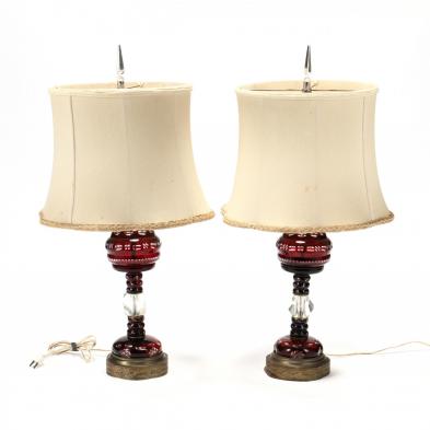 pair-of-vintage-ruby-cut-to-clear-table-lamps