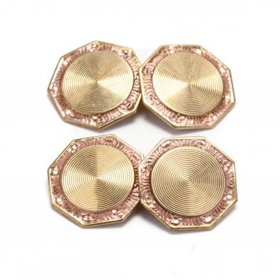 a-pair-of-antique-bi-color-gold-cufflinks