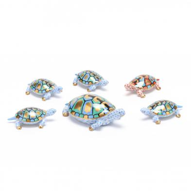 six-herend-porcelain-turtles