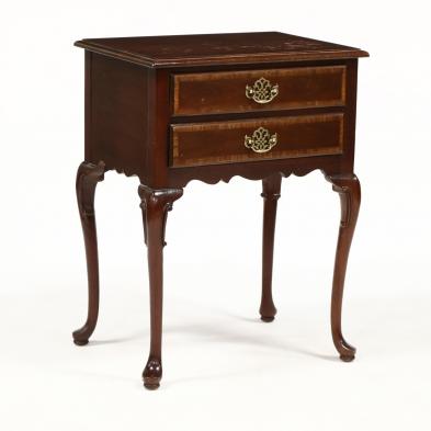 hickory-white-queen-anne-style-mahogany-two-drawer-stand