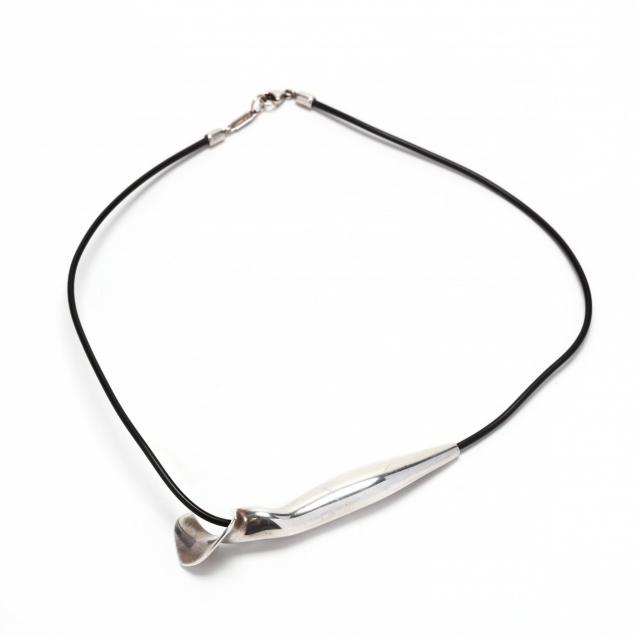 sterling-silver-slide-and-rubber-choker-necklace-frank-gehry-for-tiffany-co