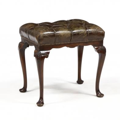 vintage-queen-anne-style-tufted-leather-stool