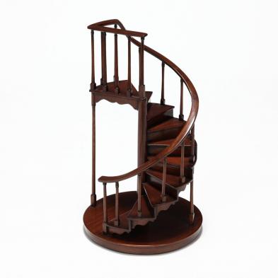 maitland-smith-miniature-carved-mahogany-spiral-staircase