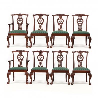 baker-set-of-eight-chippendale-style-carved-mahogany-dining-chairs