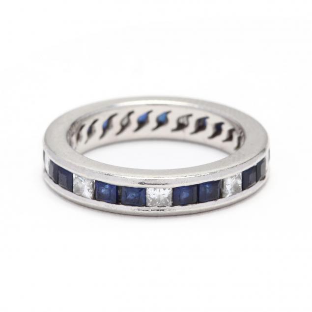 platinum-sapphire-and-diamond-eternity-band-jewelsmith