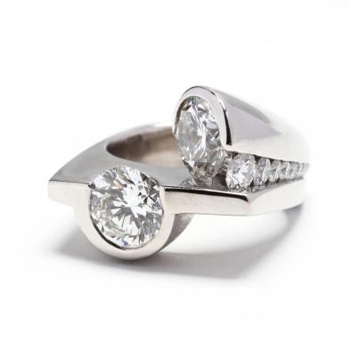 important-palladium-and-two-stone-diamond-ring-jewelsmith