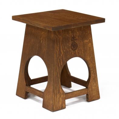 stickley-oak-roycroft-tabouret