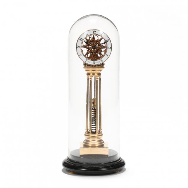 gilt-brass-skeleton-spring-driven-clock-under-cloche