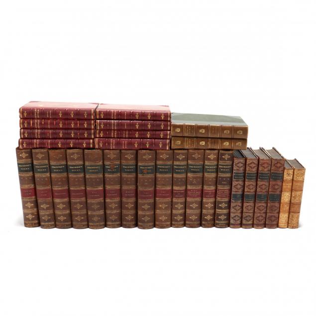 partial-leather-bound-sets-of-walter-scott-and-william-thackeray