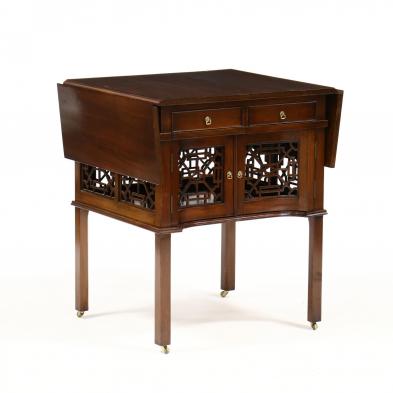 chinese-chippendale-style-mahogany-drop-leaf-table