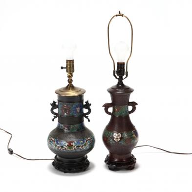 two-vintage-champleve-table-lamps