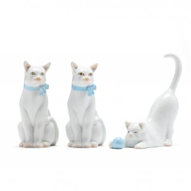 three-herend-porcelain-natural-cats