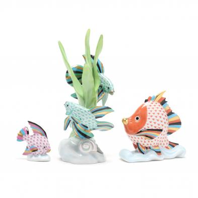 three-herend-porcelain-creatures-of-the-sea