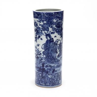 an-asian-blue-and-white-porcelain-umbrella-stand