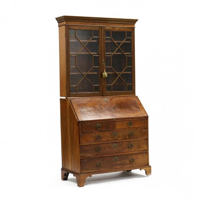 antique-chippendale-mahogany-secretary-bookcase