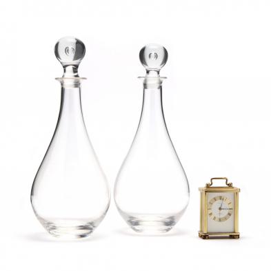 tiffany-co-pair-of-crystal-decanters-and-alarm-clock
