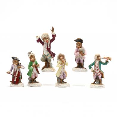 dresden-porcelain-six-piece-monkey-band