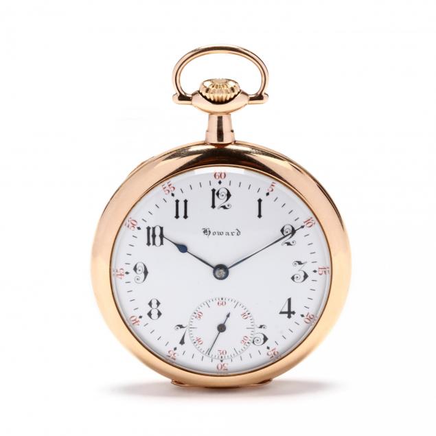 antique-gold-filled-open-face-pocket-watch-e-howard