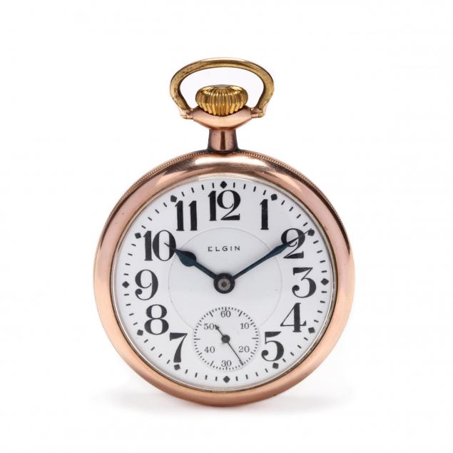 antique-gold-filled-open-case-b-w-raymond-pocket-watch-elgin