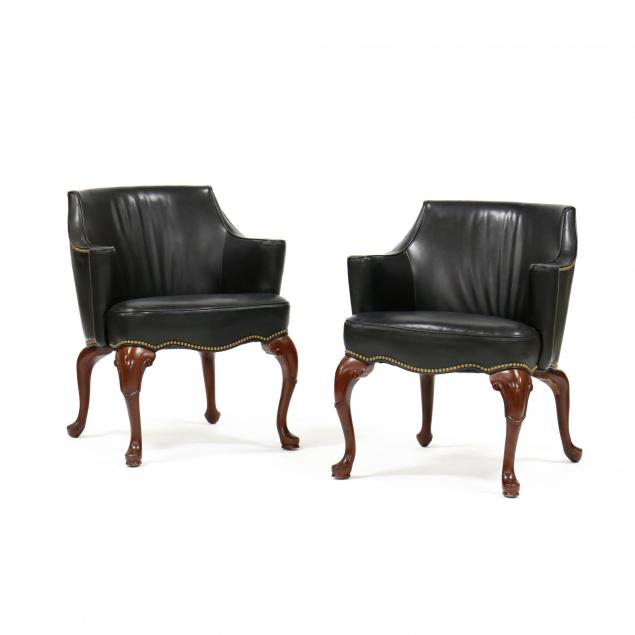 cabot-wrenn-pair-of-queen-anne-style-leather-barrel-back-chairs