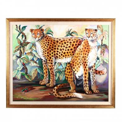 a-large-contemporary-painting-of-two-cheetahs