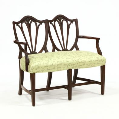 hepplewhite-style-carved-mahogany-double-back-settee