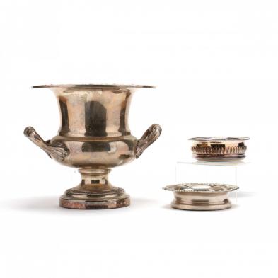 silverplate-wine-cooler-and-coasters