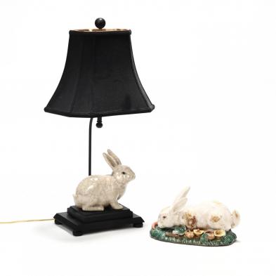 ceramic-rabbit-table-lamp-and-figurine
