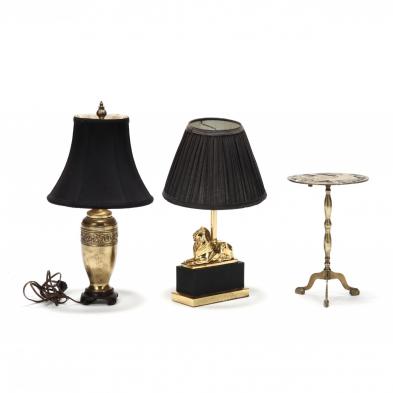 two-small-brass-lamps-and-trivet