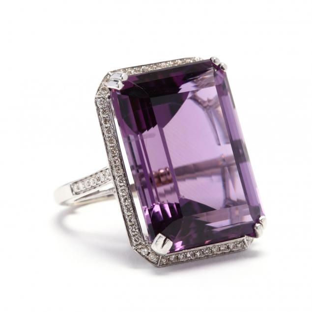 white-gold-amethyst-and-diamond-ring