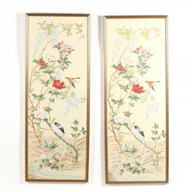 a-pair-of-chinese-bird-flower-panel-paintings-on-silk