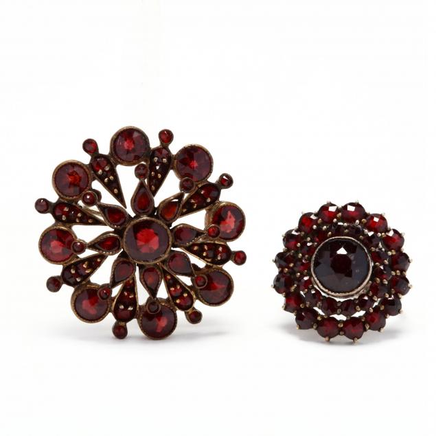 two-vintage-garnet-jewelry-items
