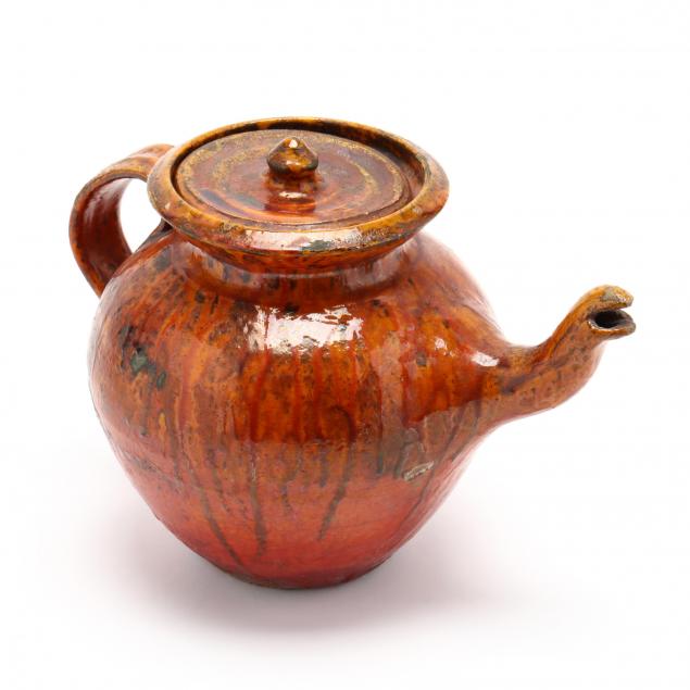 nc-art-pottery-chrome-red-teapot