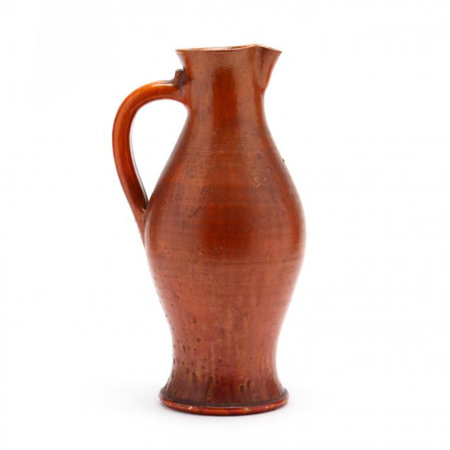 nc-art-pottery-tall-chrome-red-pitcher