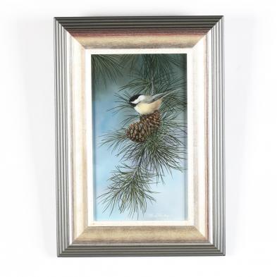 bob-henley-va-b-1941-chickadee-on-pine-branch