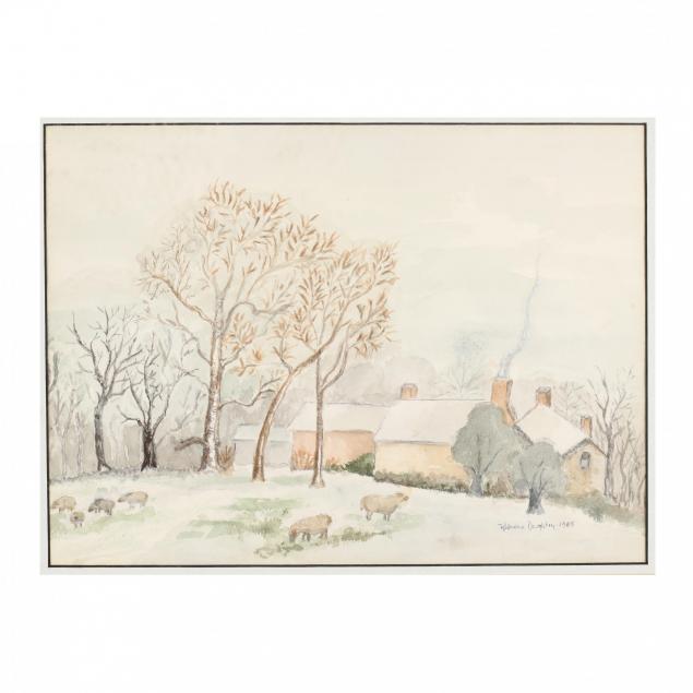 an-idyllic-watercolor-painting-of-a-farm-in-snow